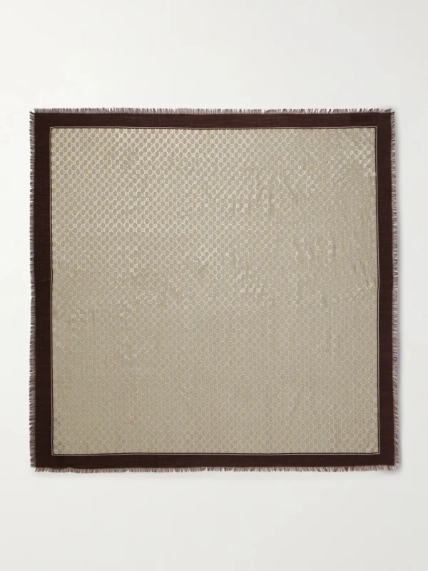 Gucci Frayed Metallic Wool-jacquard Scarf