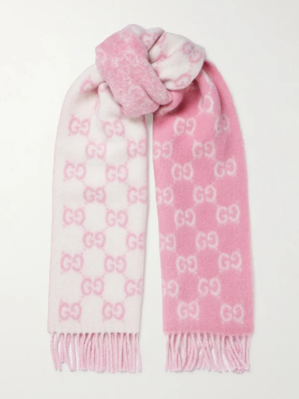 Gucci Fringed Jacquard-knit Scarf