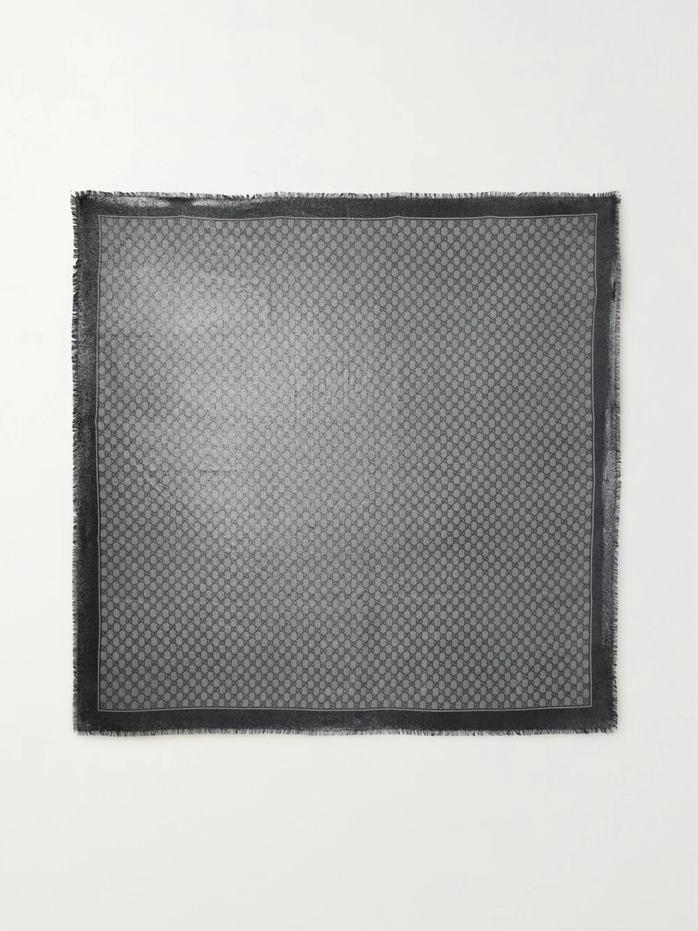 Gucci Fringed Metallic Wool-jacquard Scarf in black