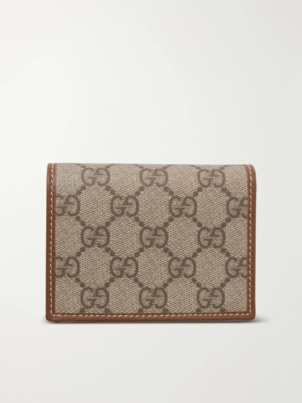 Back view of the Gucci Gg Emblem Mini Printed Coated-canvas and Leather Wallet