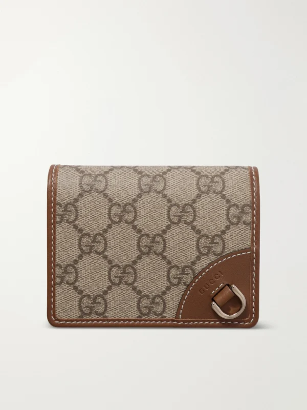 Gucci Gg Emblem Mini Printed Coated-canvas and Leather Wallet