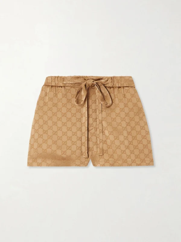 Gucci Gg Hammered Satin-jacquard Shorts