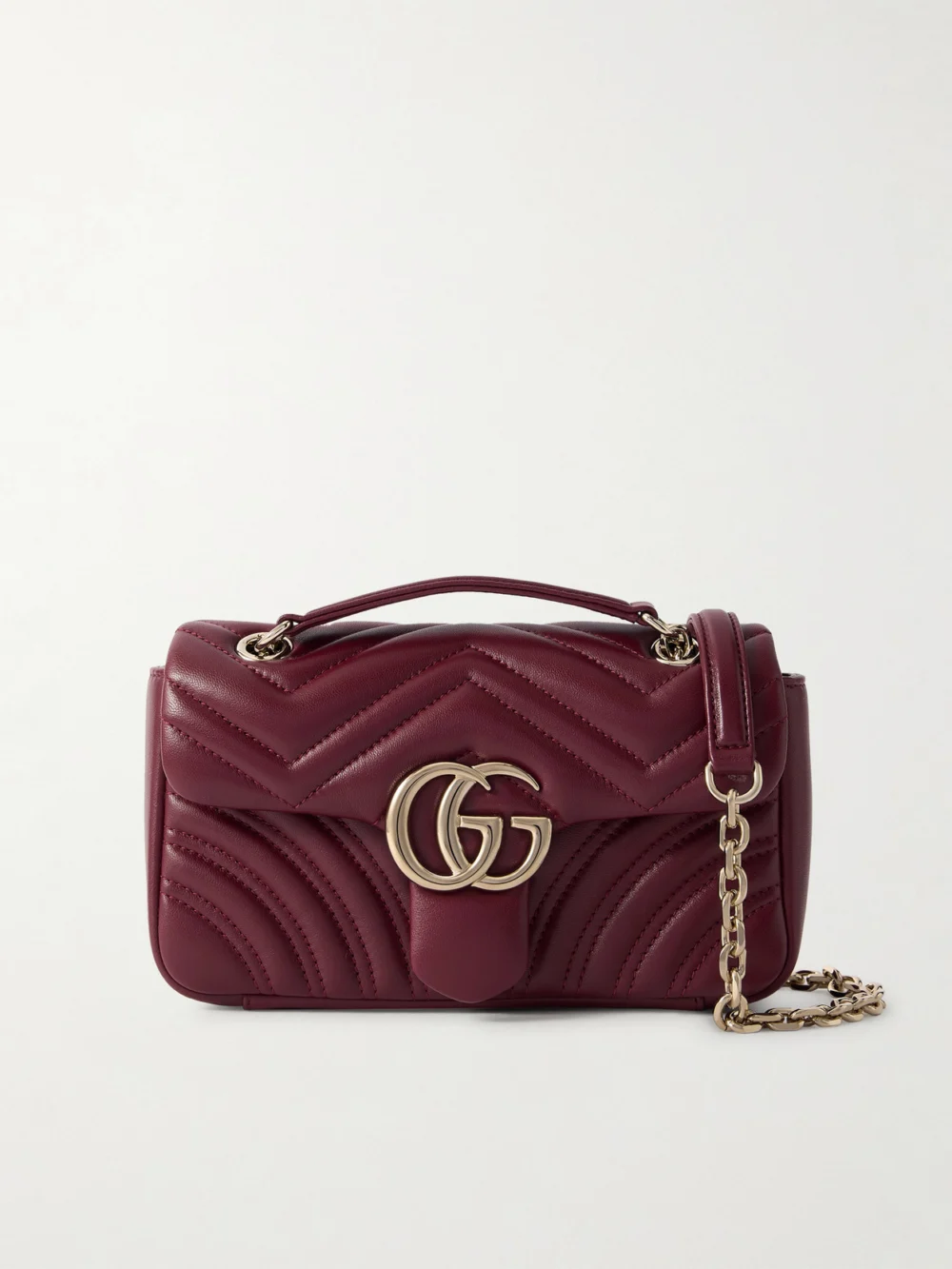 Gucci Gg Marmont 2.0 Quilted Leather Shoulder Bag in red