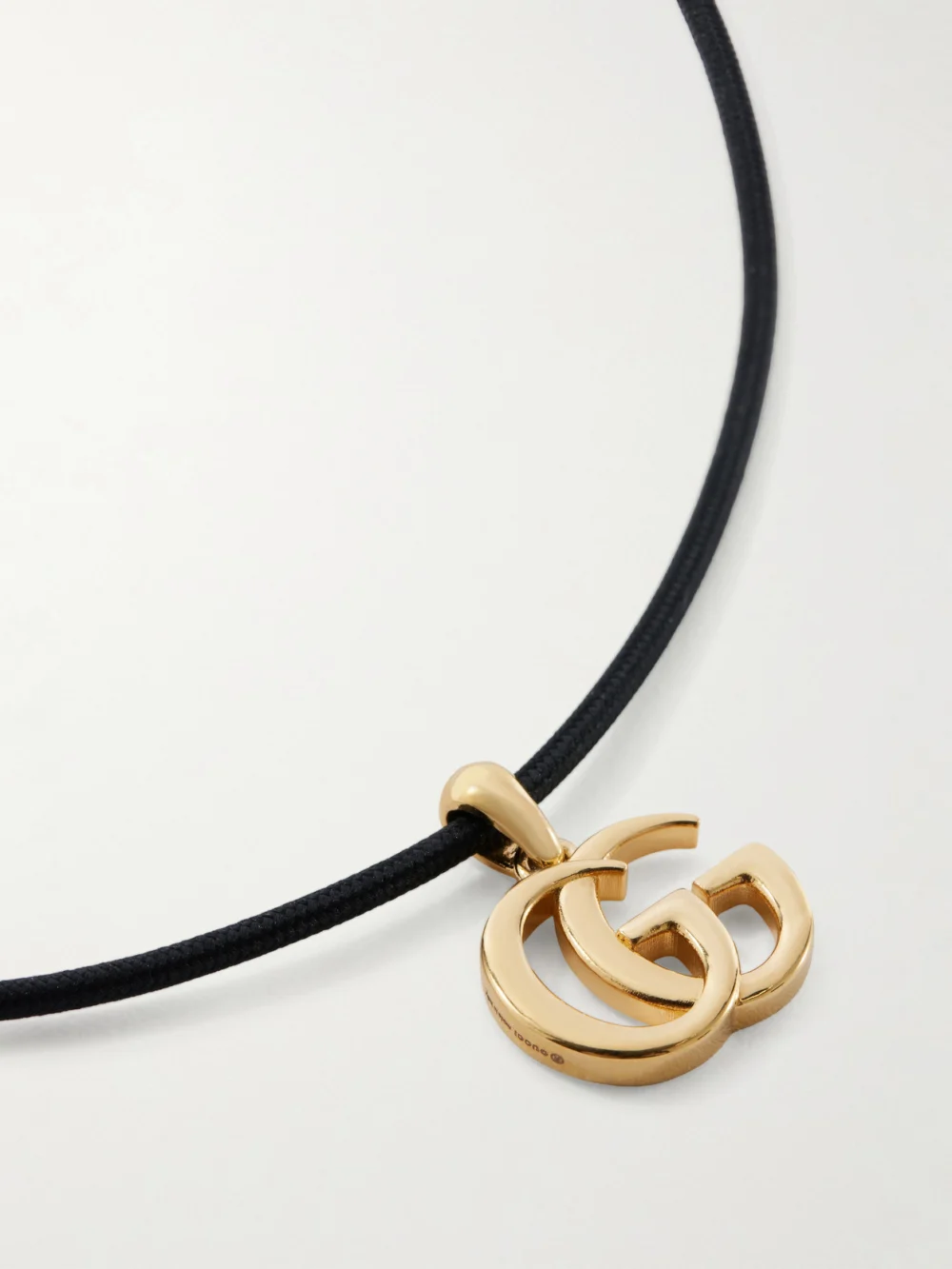 Close-up detail of the Gucci Gg Marmont Gold-tone Necklace