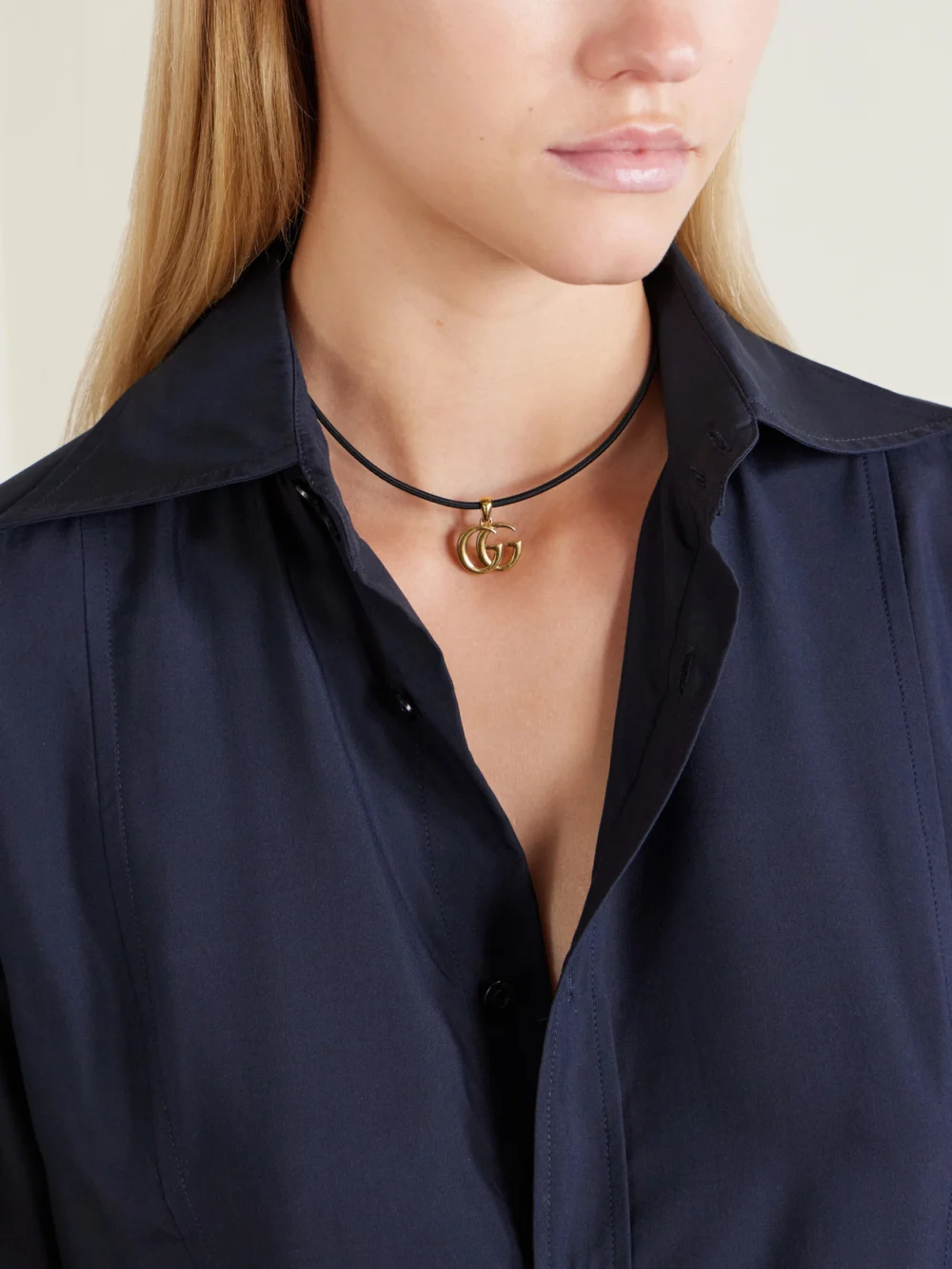 Gucci Gg Marmont Gold-tone Necklace, styled view