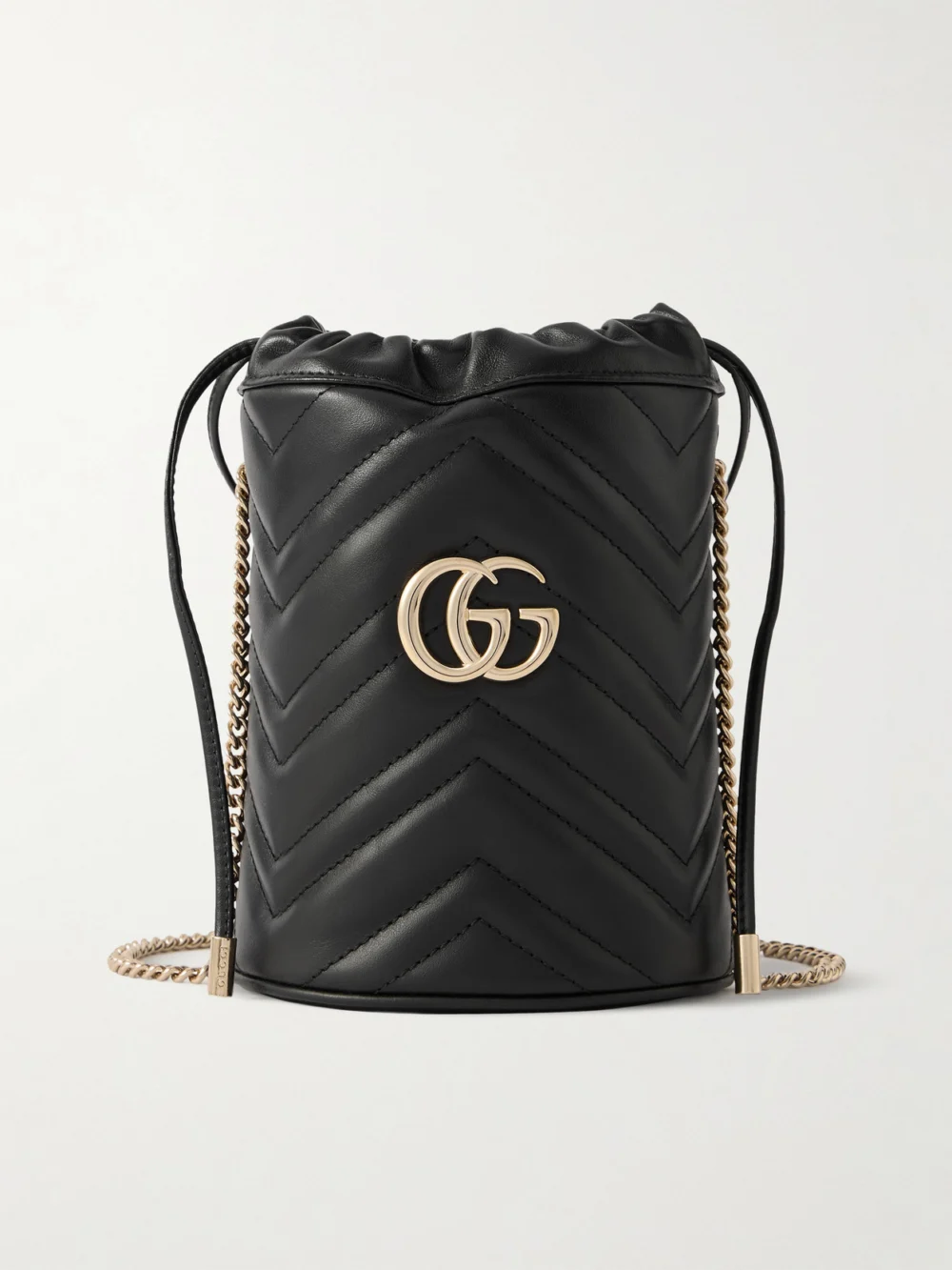 Gucci Gg Marmont Mini Matelassé Leather Bucket Bag in black