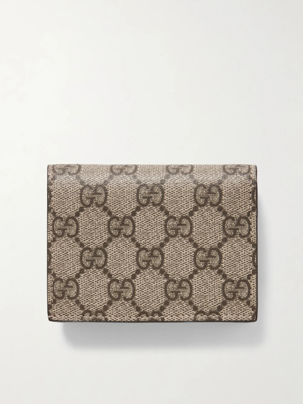 Back view of the Gucci Gg Marmont Petite Textured-leather and Printed Coated-canvas Wallet