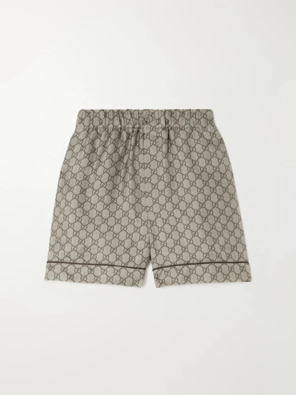 Gucci Gg Supreme Printed Silk-twill Shorts