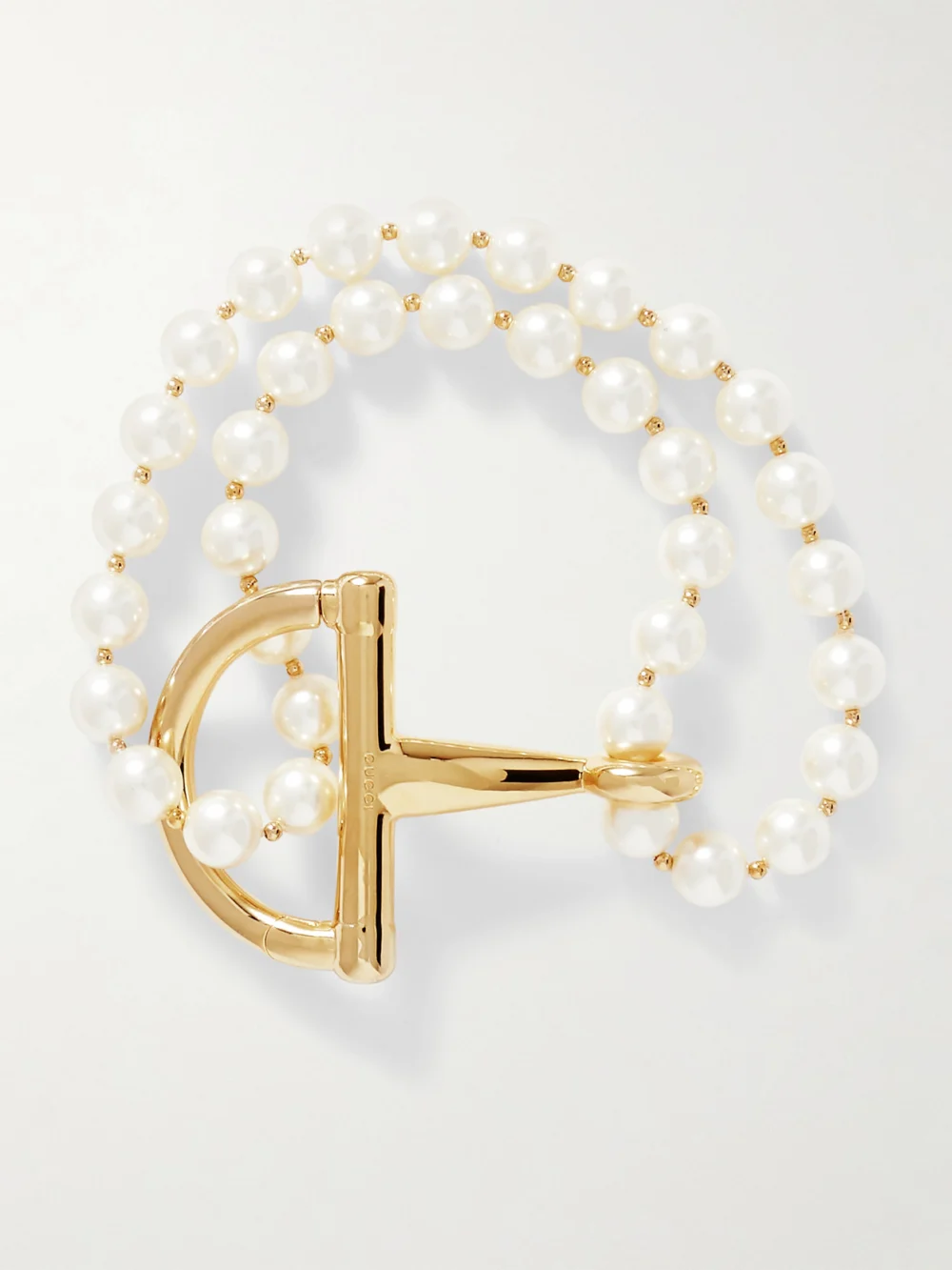 Gucci Gold-tone and Faux Pearl Bracelet in m