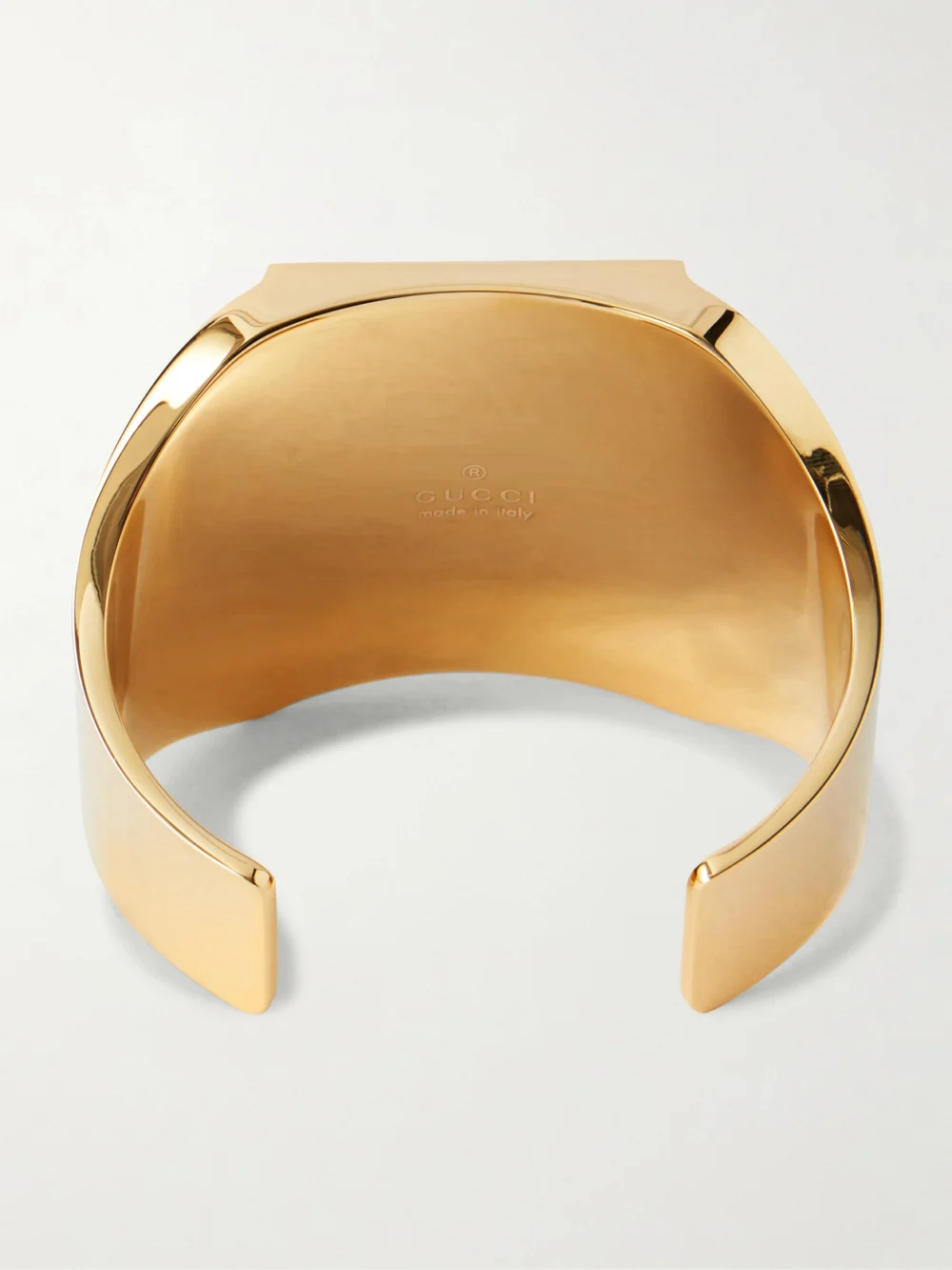 Back view of the Gucci Gold-tone Zircon and Enamel Bangle