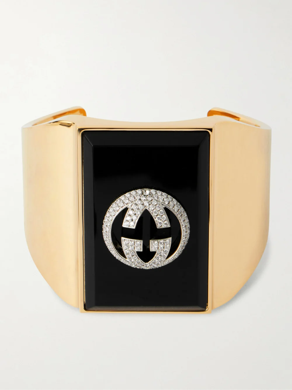 Gucci Gold-tone Zircon and Enamel Bangle