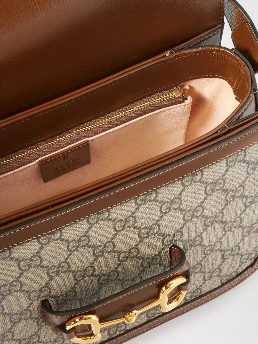 Gucci Horsebit 1955 Leather-trimmed Coated Canvas-jacquard Shoulder Bag, another view