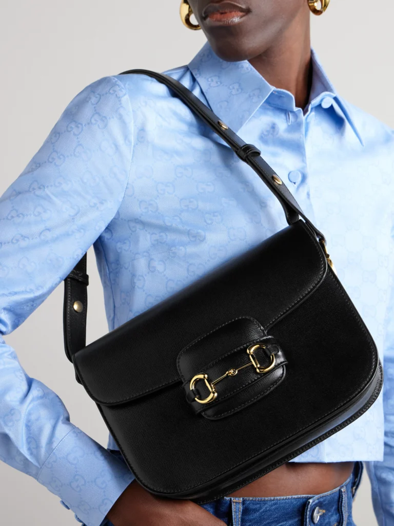 Gucci Horsebit 1955 Medium Textured-leather Shoulder Bag