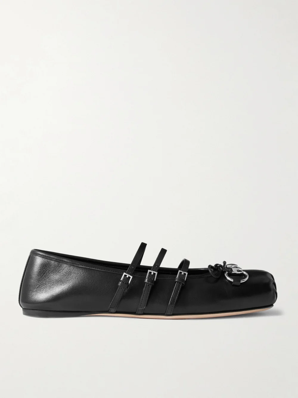 Gucci Horsebit-detailed Leather Ballet Flats in black