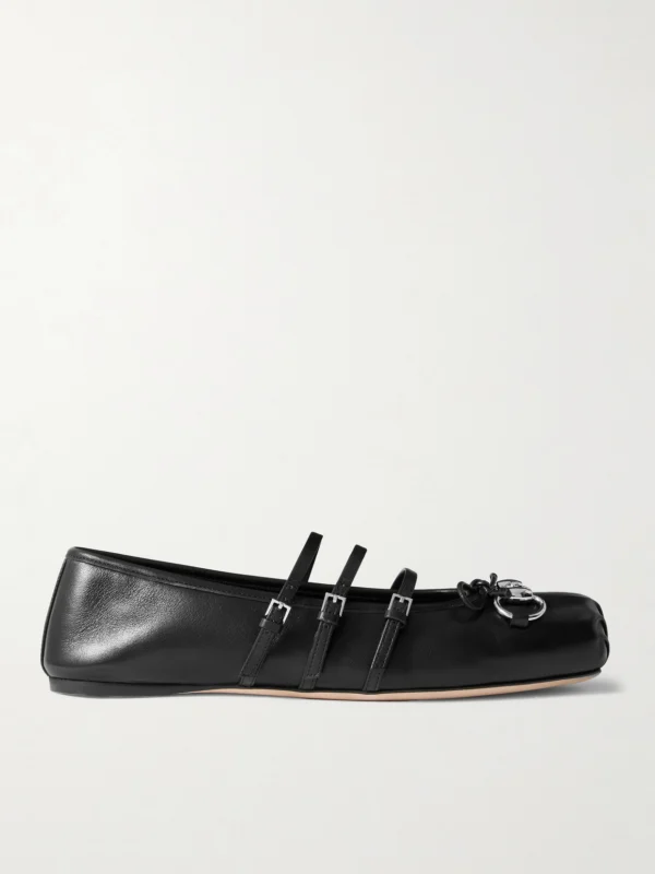 Gucci Horsebit-detailed Leather Ballet Flats