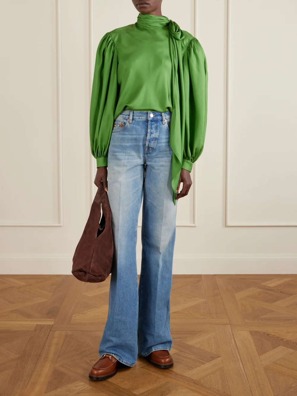 Gucci Horsebit-detailed Leather Loafers, styled view