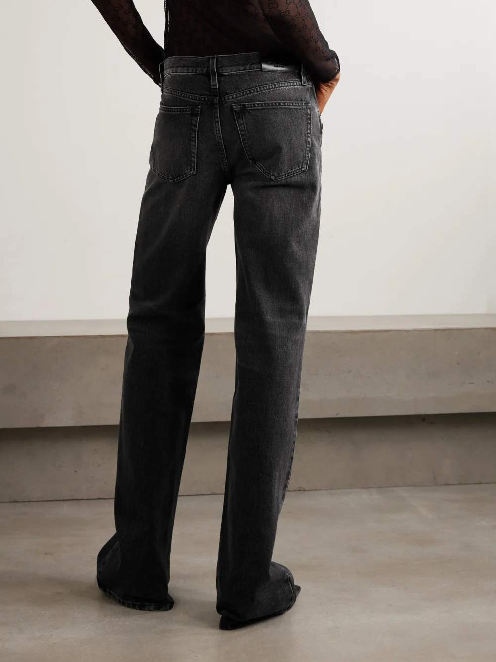 Back view of the Gucci Horsebit-detailed Low-rise Bootcut Jeans