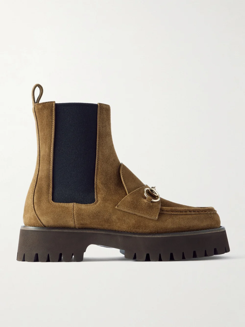 Gucci Horsebit-detailed Suede Chelsea Boots in brown