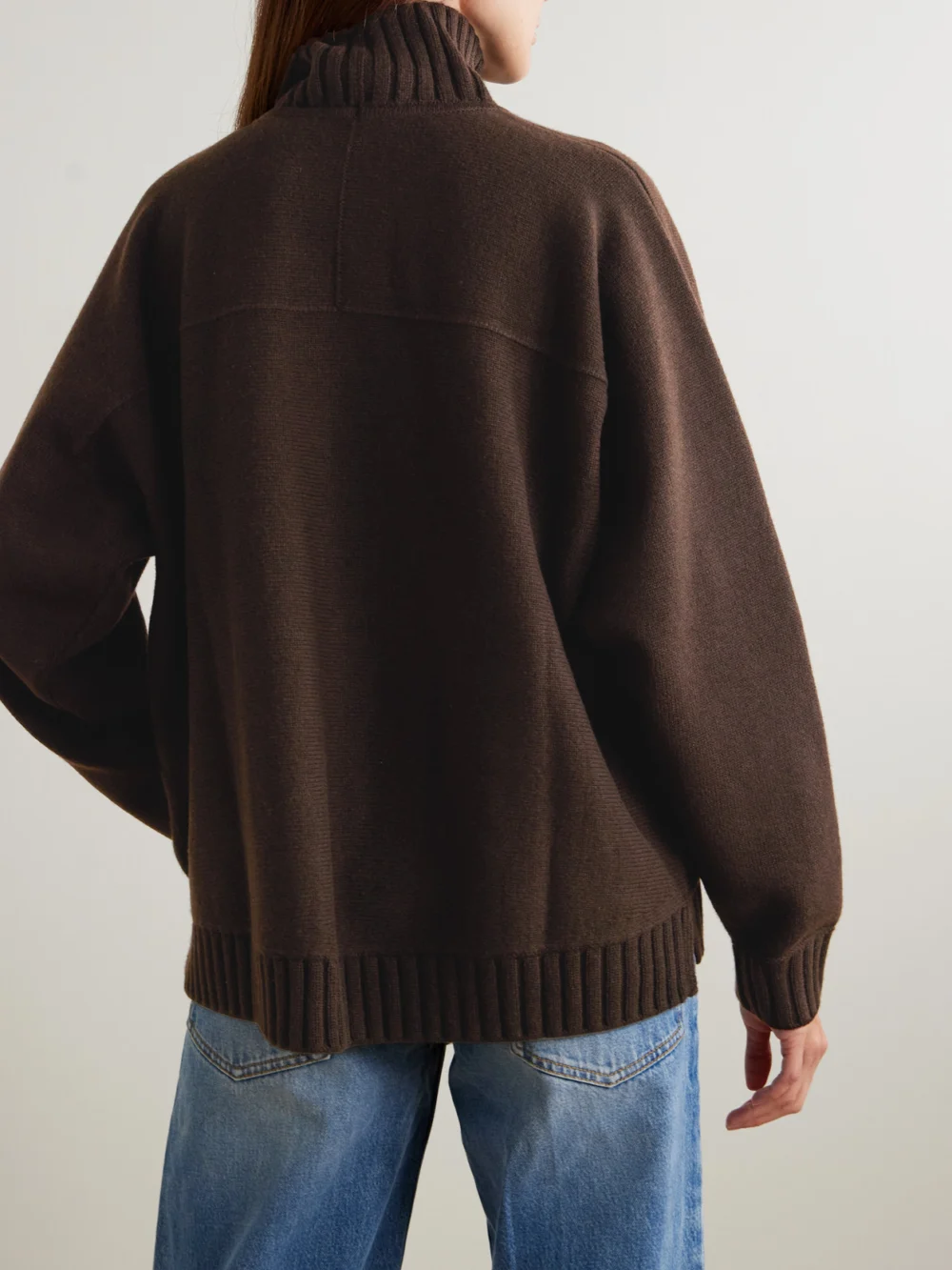 Back view of the Gucci Horsebit-detailed Wool and Cashmere-blend Turtleneck Sweater