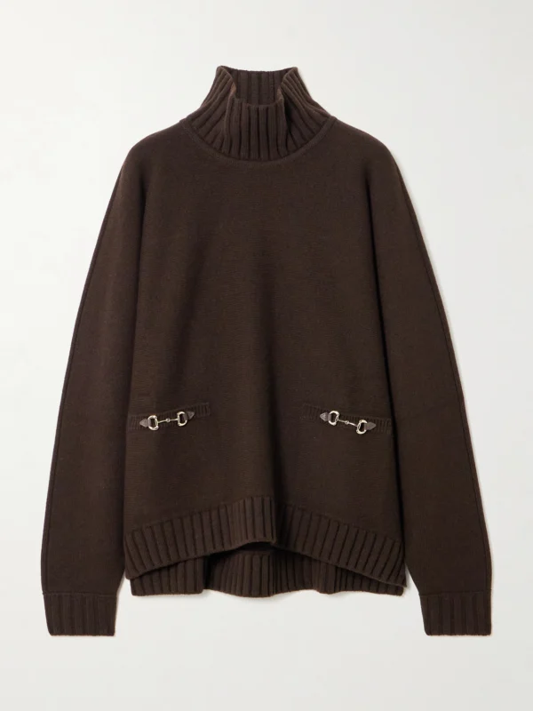 Gucci Horsebit-detailed Wool and Cashmere-blend Turtleneck Sweater