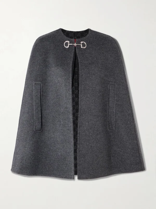 Gucci Horsebit-detailed Wool and Silk-blend Cape