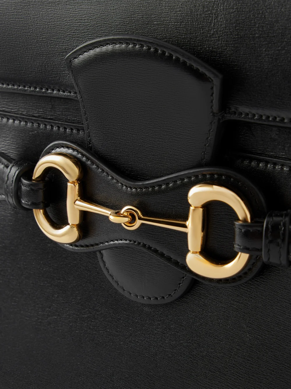 Close-up detail of the Gucci Horsebit Duomo Leather Shoulder Bag