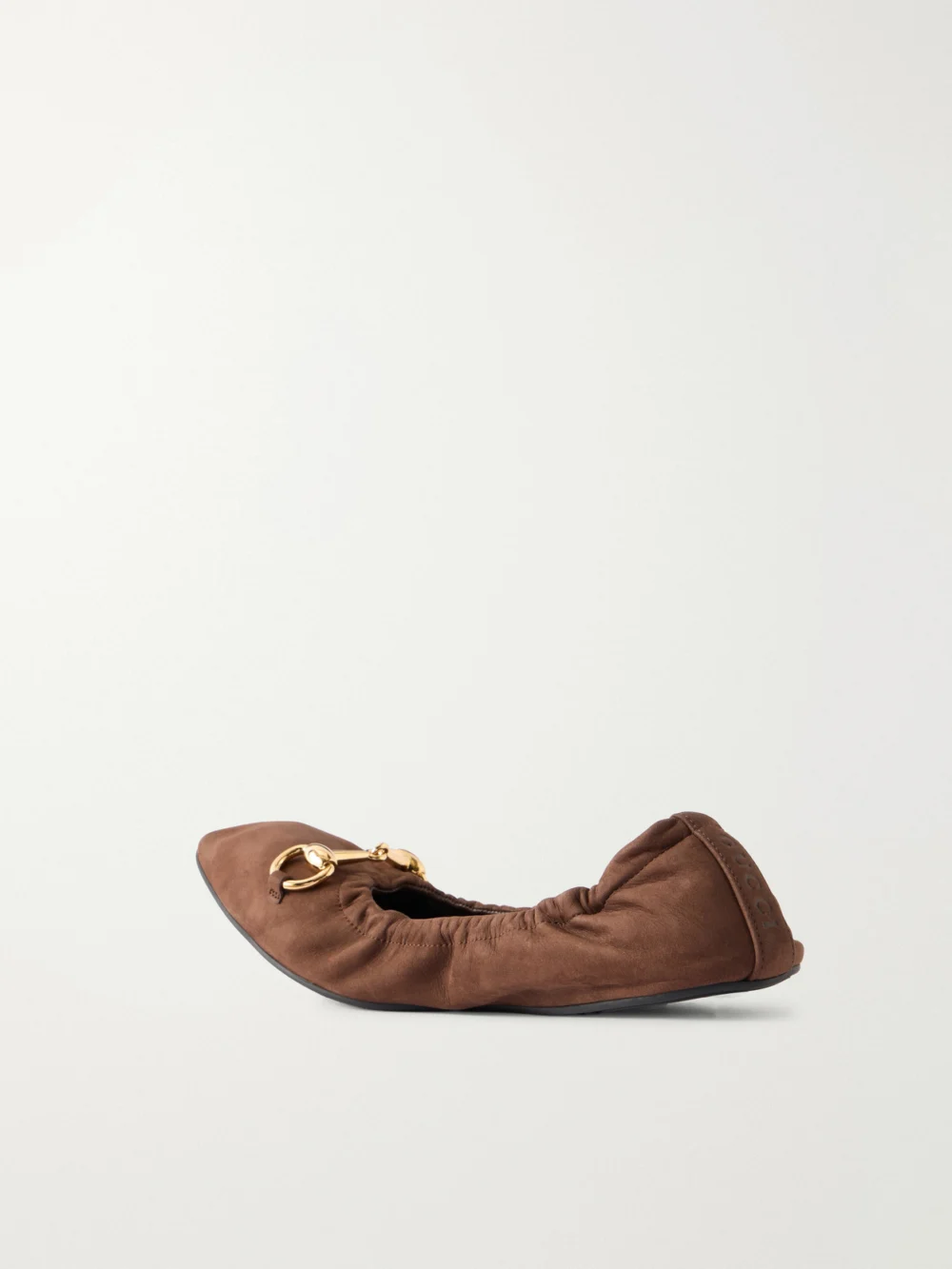 Back view of the Gucci Horsebit-embellished Leather Ballet Flats