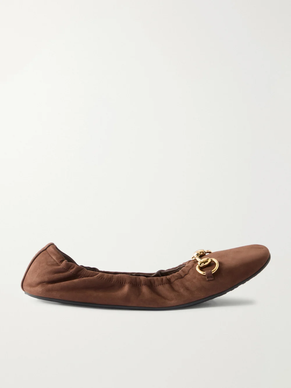 Gucci Horsebit-embellished Leather Ballet Flats in brown