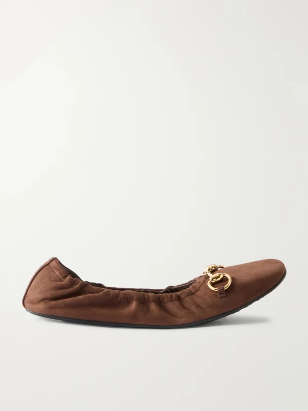 Gucci Horsebit-embellished Leather Ballet Flats