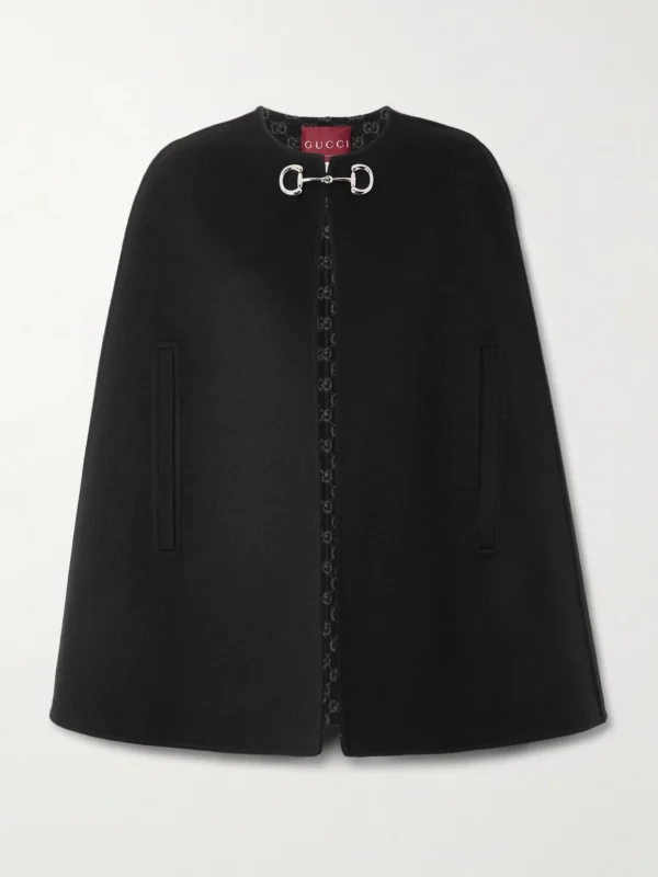 Gucci Horsebit-embellished Wool and Silk-blend Cape