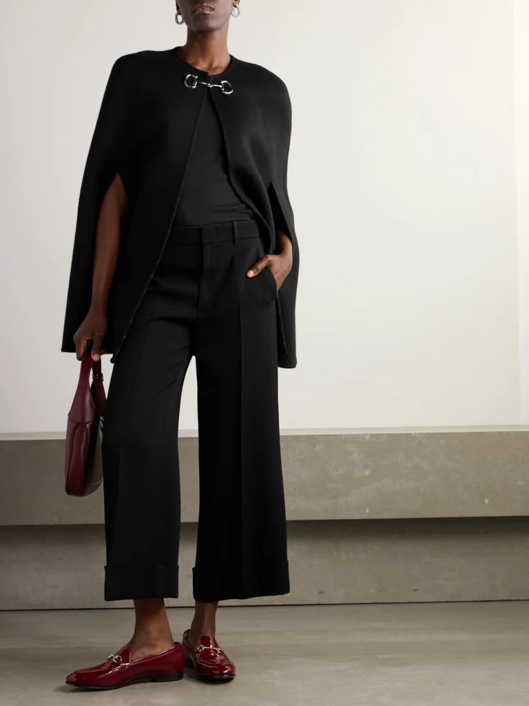 Gucci Horsebit-embellished Wool and Silk-blend Cape