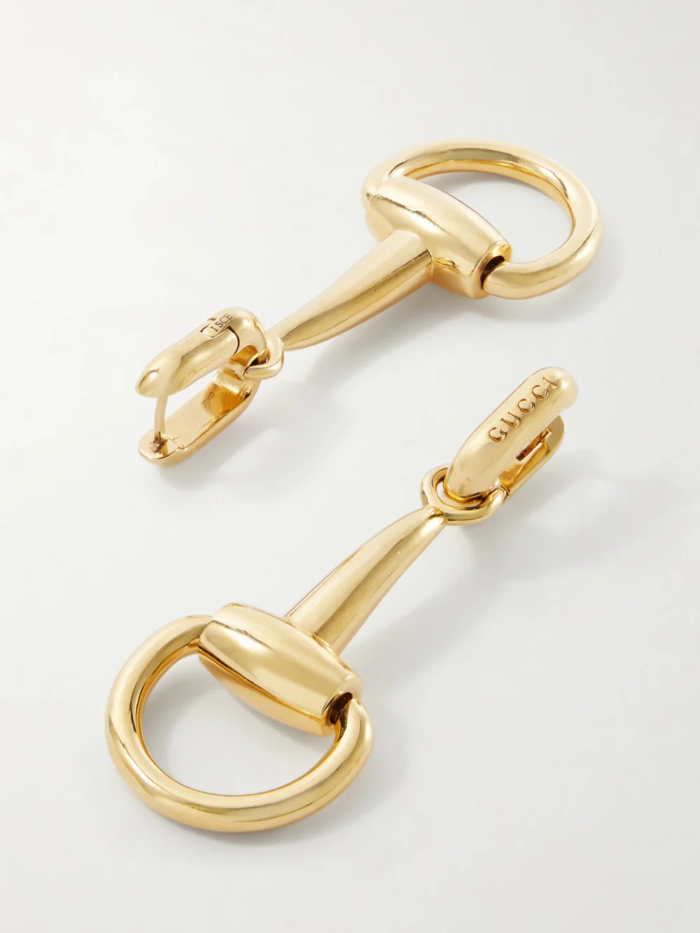 Back view of the Gucci Horsebit Gold-tone Earrings