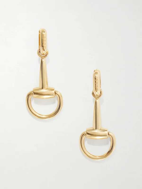 Gucci Horsebit Gold-tone Earrings