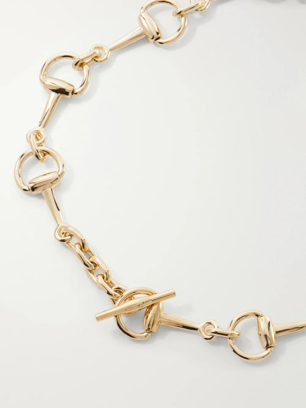 Back view of the Gucci Horsebit Gold-tone Necklace