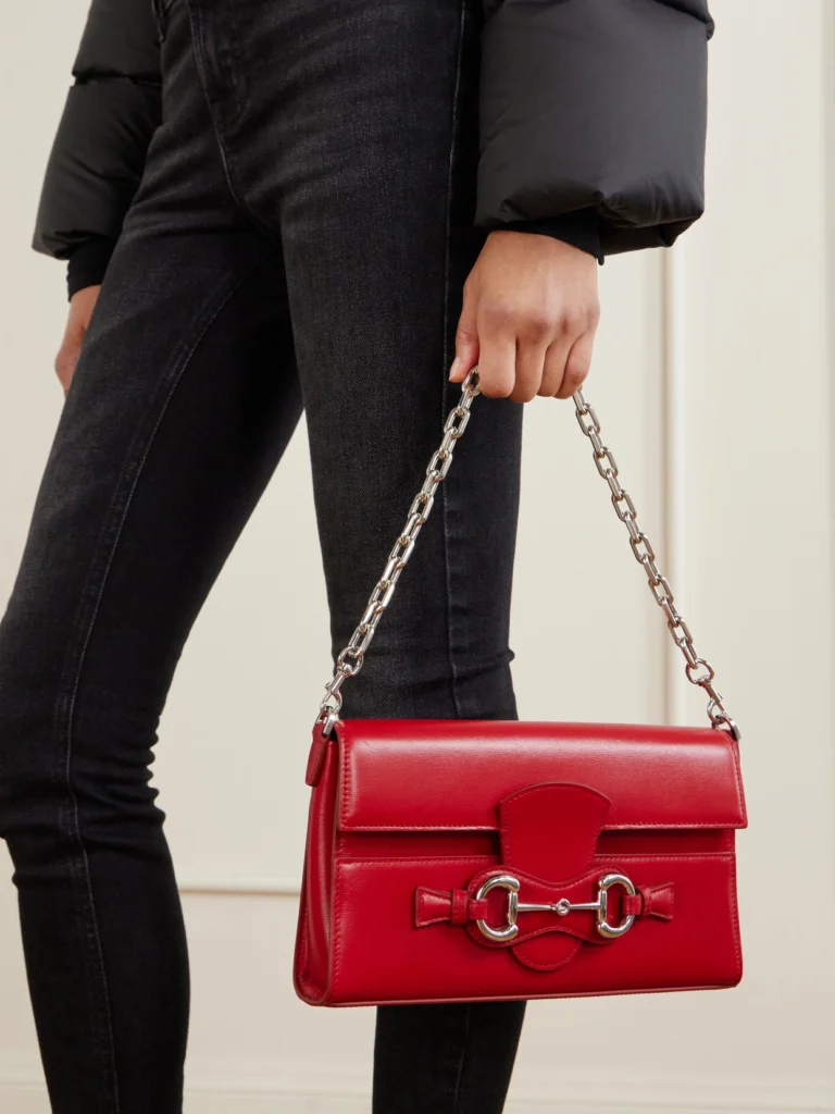 Gucci Horsebit Ristretto Embellished Leather Shoulder Bag