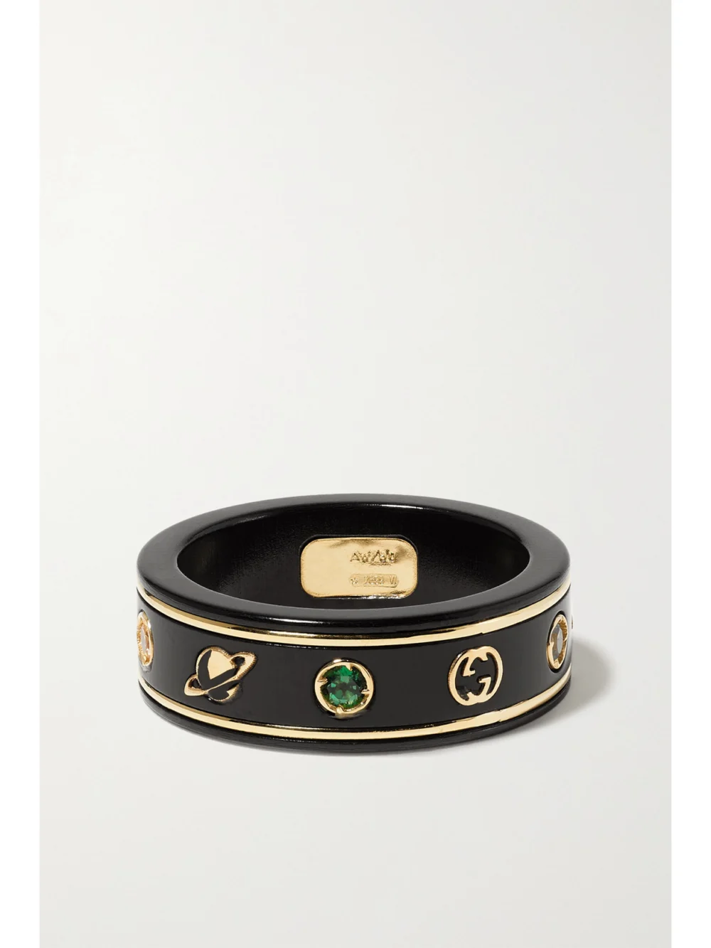 Back view of the Gucci Icon 18-karat Gold Topaz Ring