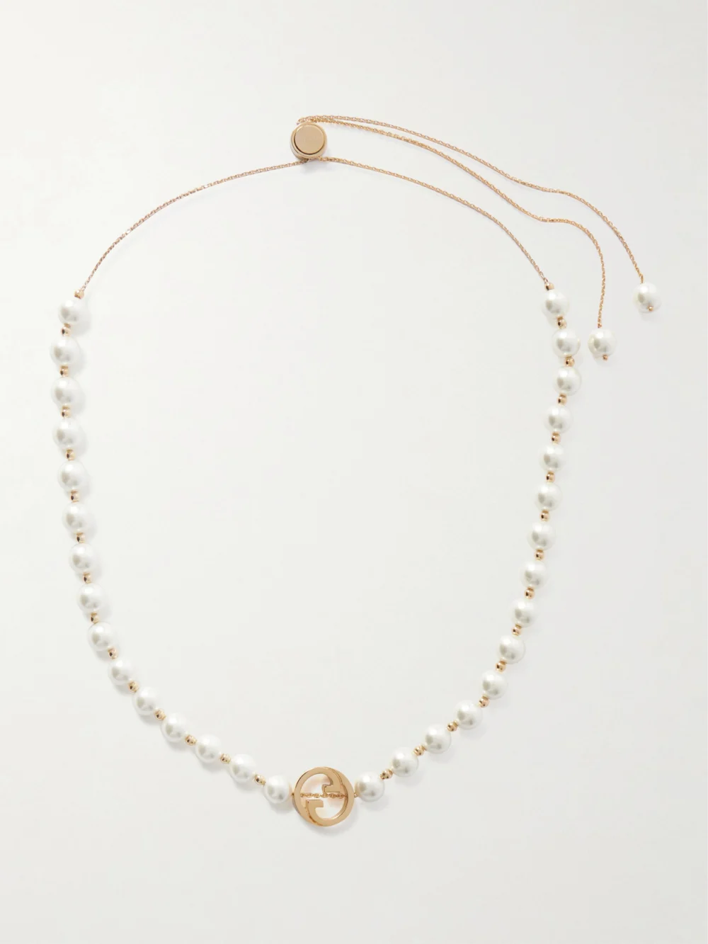 Gucci Interlocking G Gold-tone Pearl-like Necklace