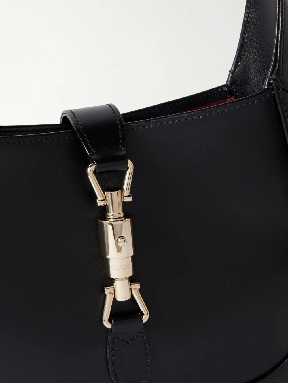Close-up detail of the Gucci Jackie 1961 Leather Shoulder Bag