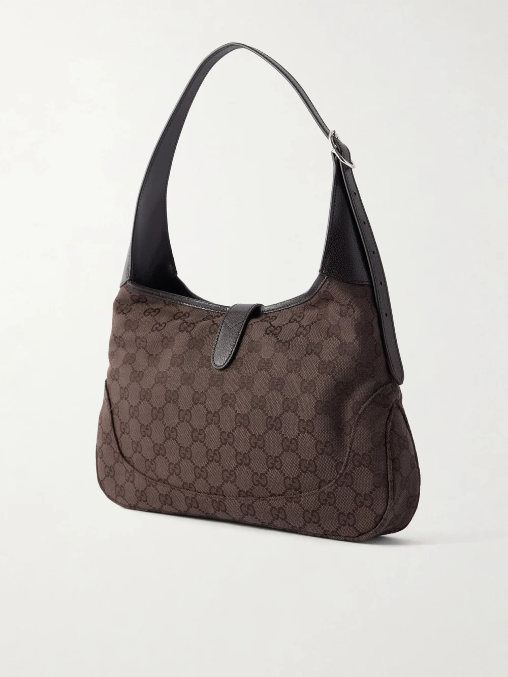 Back view of the Gucci Jackie 1961 Leather-trimmed Canvas-jacquard Shoulder Bag