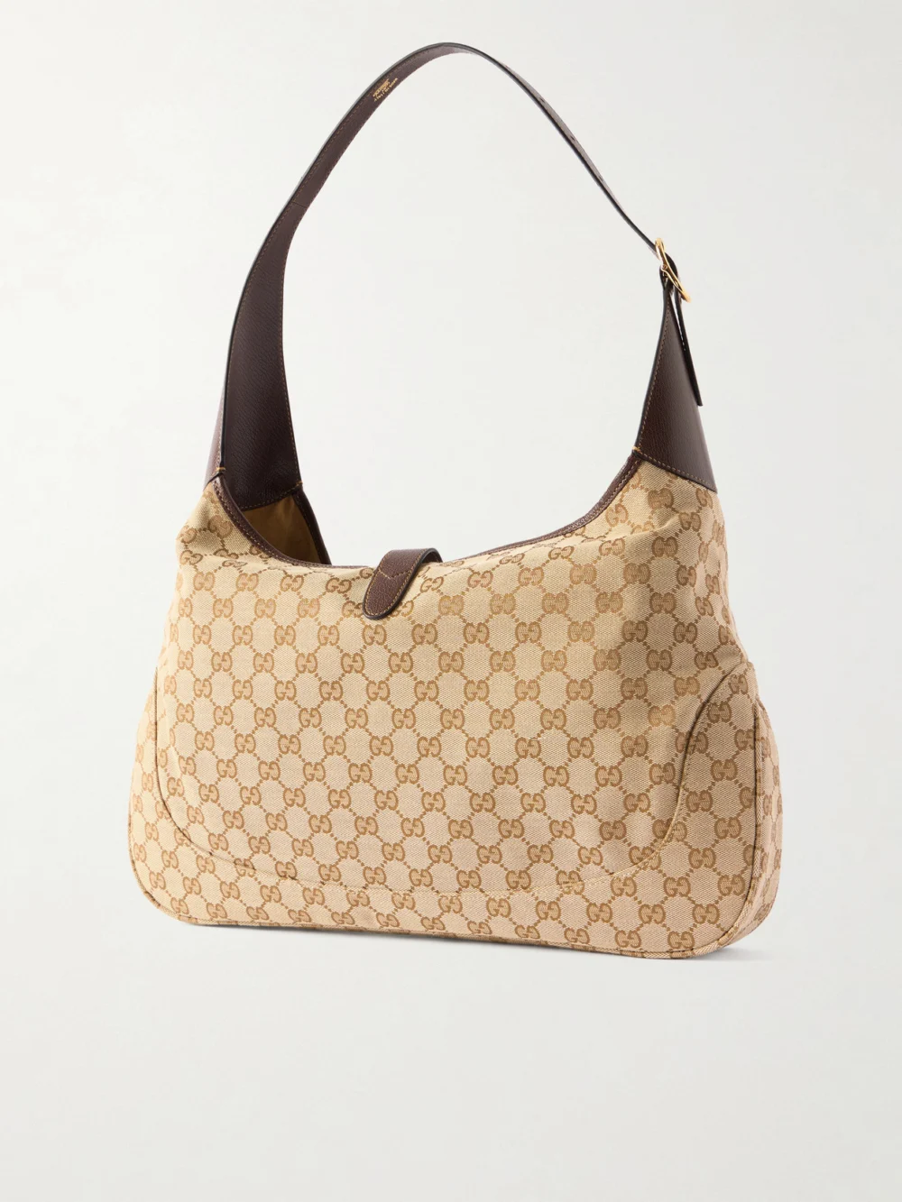 Back view of the Gucci Jackie 1961 Leather-trimmed Coated Canvas-jacquard Shoulder Bag
