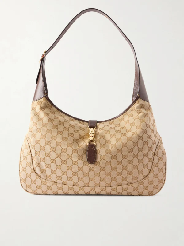 Gucci Jackie 1961 Leather-trimmed Coated Canvas-jacquard Shoulder Bag
