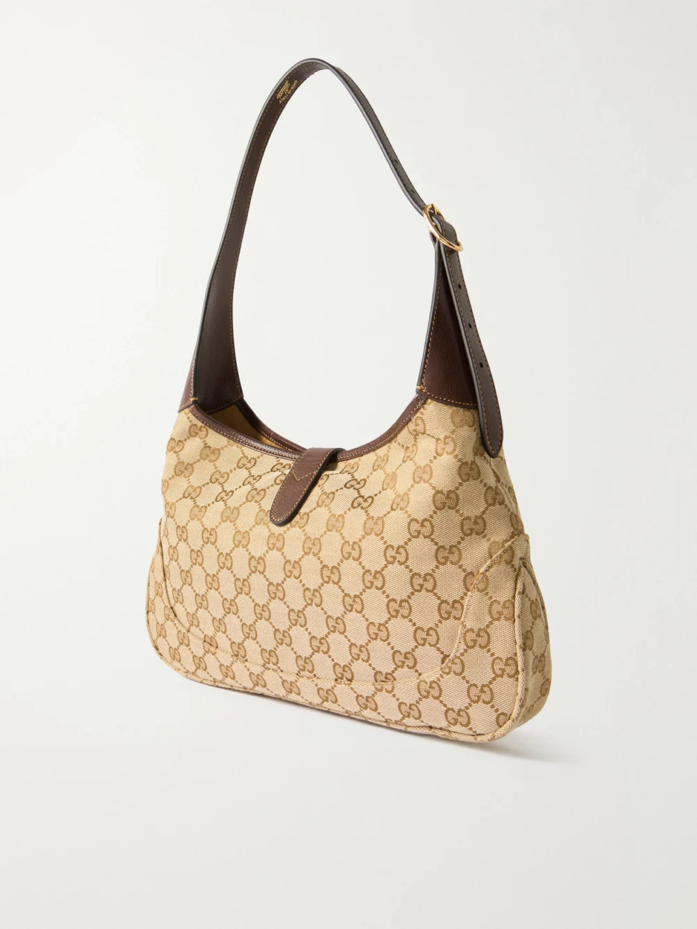 Back view of the Gucci Jackie 1961 Medium Leather-trimmed Canvas-jacquard Shoulder Bag
