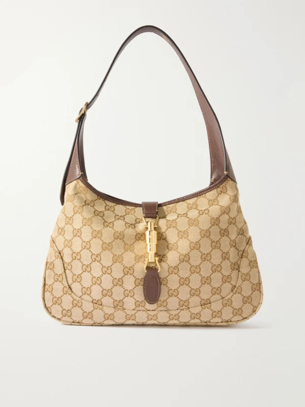 Gucci Jackie 1961 Medium Leather-trimmed Canvas-jacquard Shoulder Bag