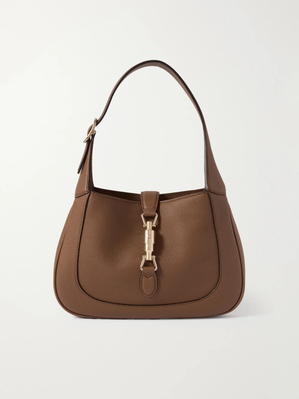 Gucci Jackie 1961 Small Textured-leather Shoulder Bag in dark brown
