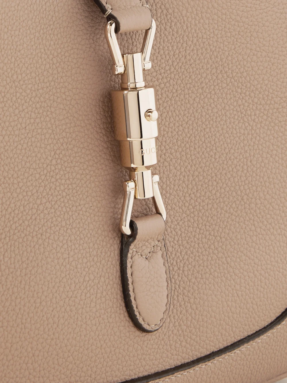 Close-up detail of the Gucci Jackie 1961 Small Textured-leather Shoulder Bag