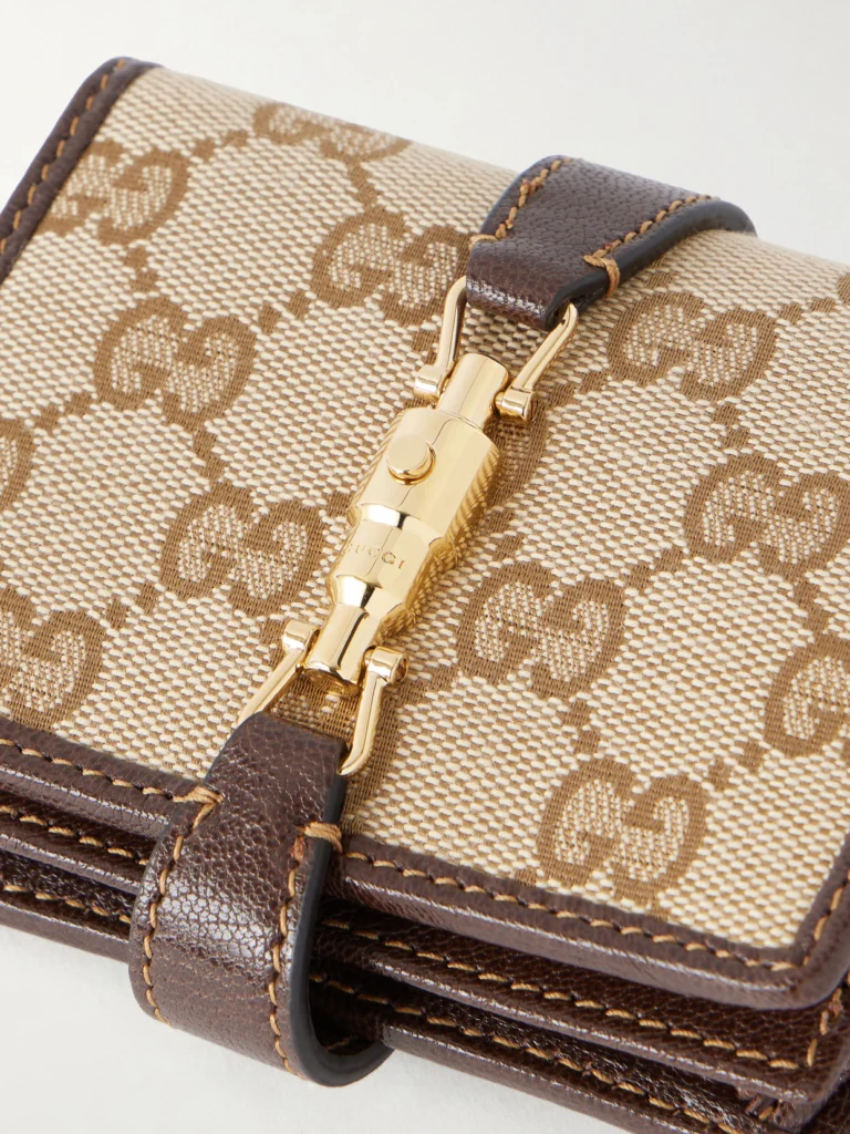 Gucci Jackie Leather-trimmed Canvas-jacquard Wallet