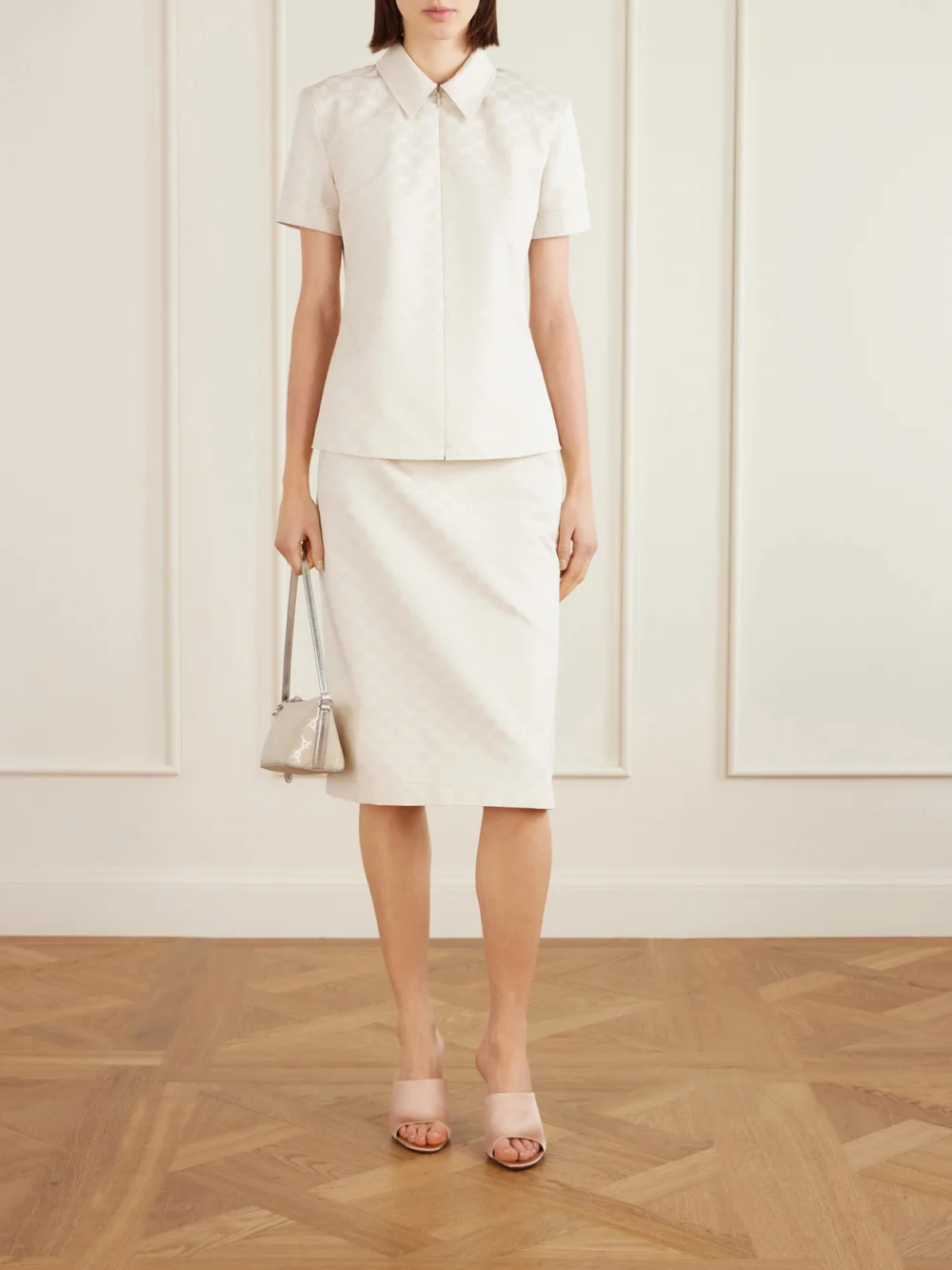Gucci Jacquard-gabardine Midi Skirt, worn by a model