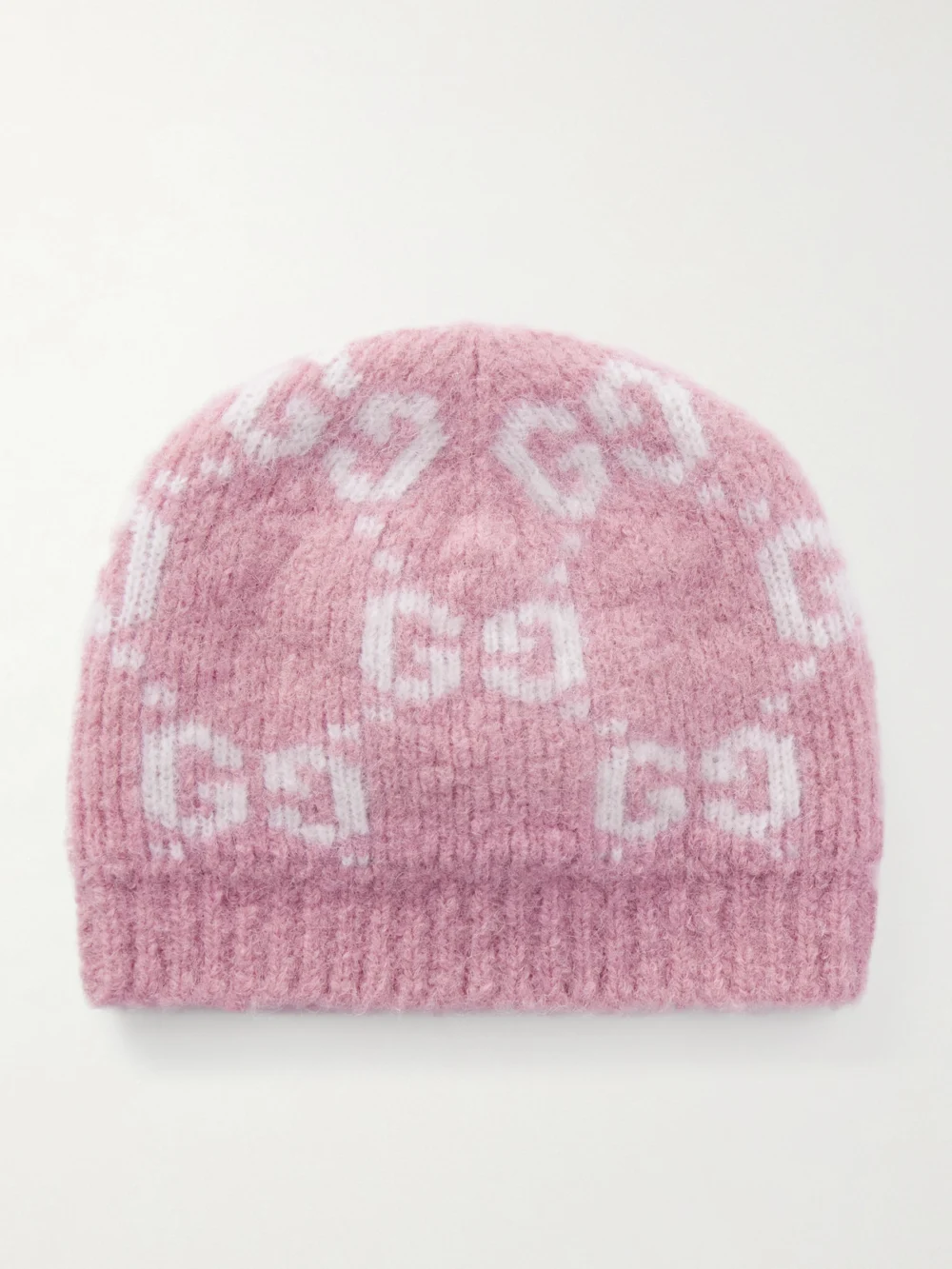 Gucci Jacquard-knit Alpaca-blend Beanie in pink