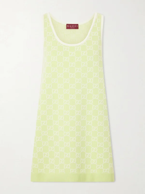 Gucci Jacquard-knit Cotton Mini Dress