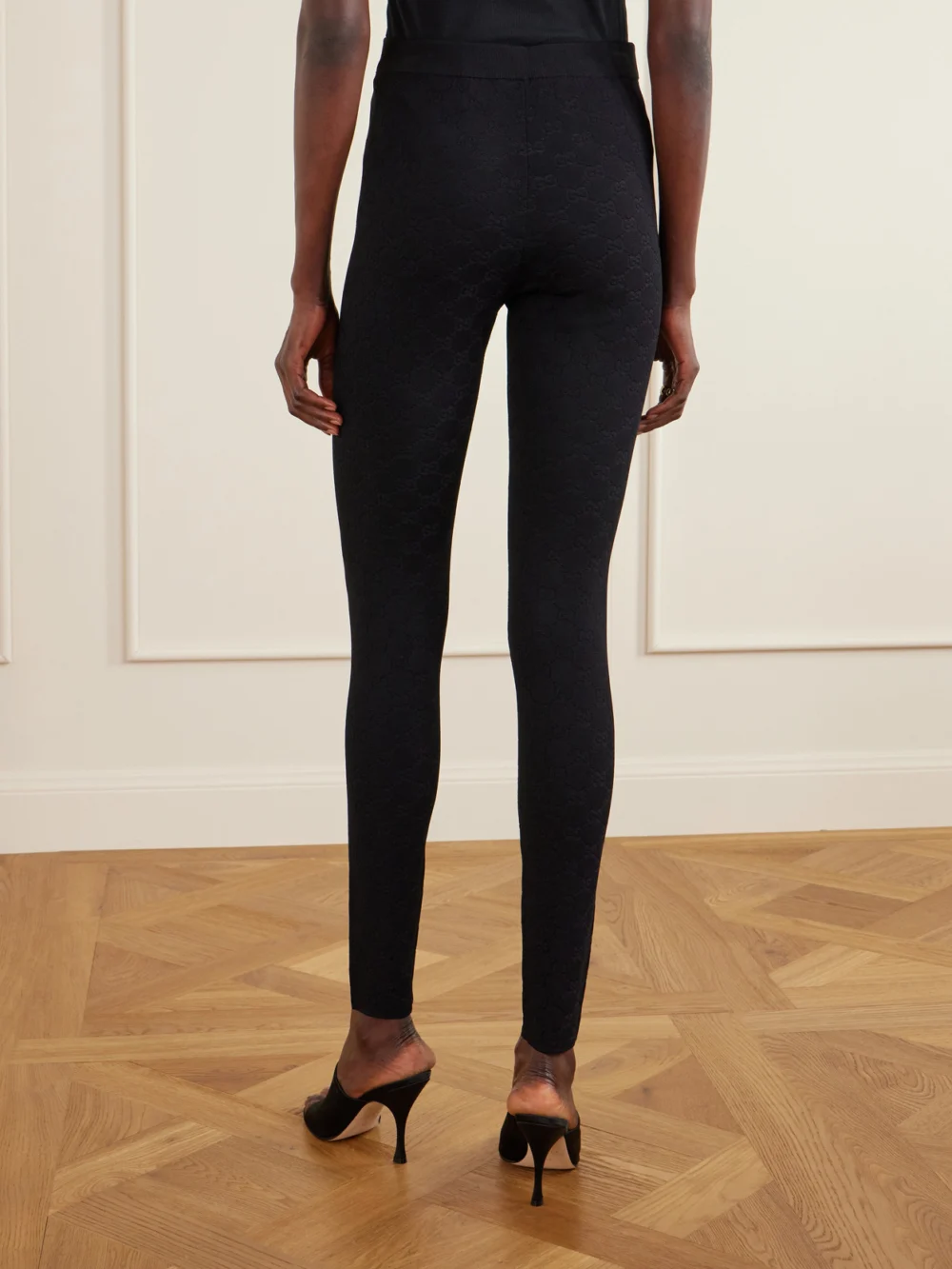 Back view of the Gucci Jacquard-knit Leggings